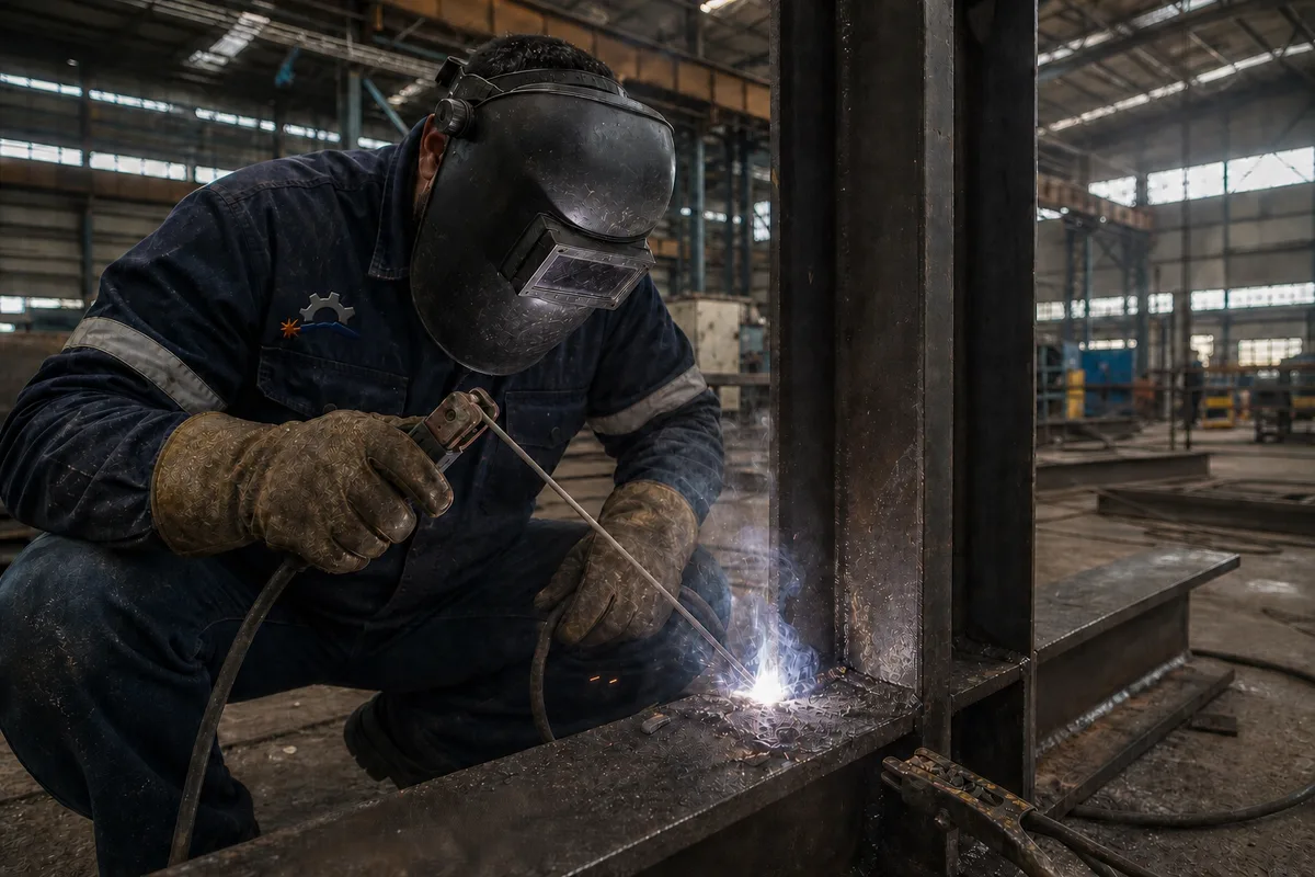 Fabricação de pás de escavadeiras, equipa M&A Elo
