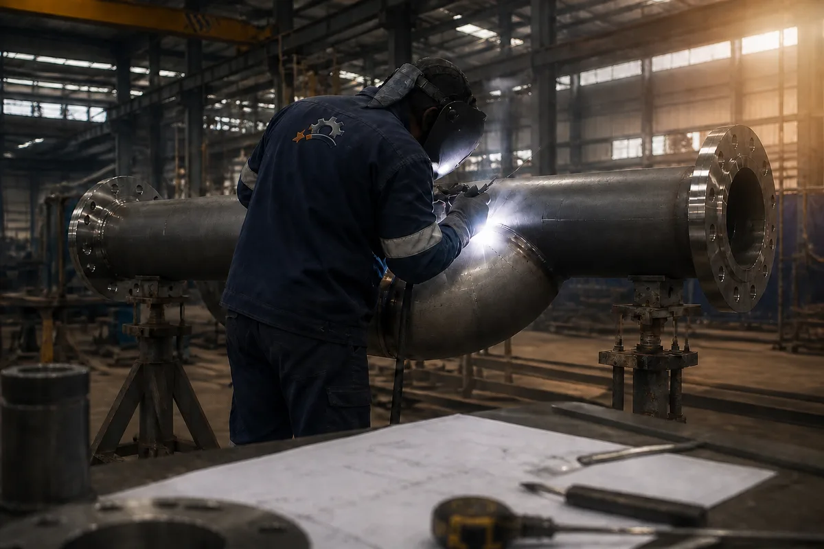 Soldadura em obra realizada por técnico da M&A Elo
